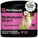 PetHonesty Multivitamin 10-in-1 Chicken Flavor Glucosamine, Omega-3 Vitamins for Dogs, 90 count