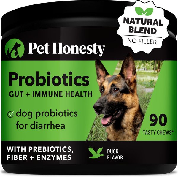 PetHonesty Digestive Probiotics Duck Flavored Soft Chews Digestive Supplement for Dogs, 90 count slide 1 of 9