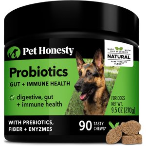 PetHonesty Digestive Probiotics Duck Flavored Soft Chews Digestive Supplement for Dogs, 90 count