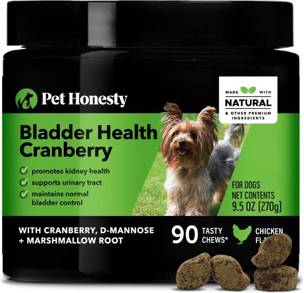 PetHonesty Bladder Health Cranberry Chicken Flavored Soft Chews Urinary Supplement for Dogs, 90-count slide 1 of 10