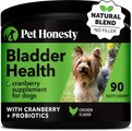 PetHonesty Bladder Health Cranberry Chicken Flavored Soft Chews Urinary Supplement for Dogs, 90-count