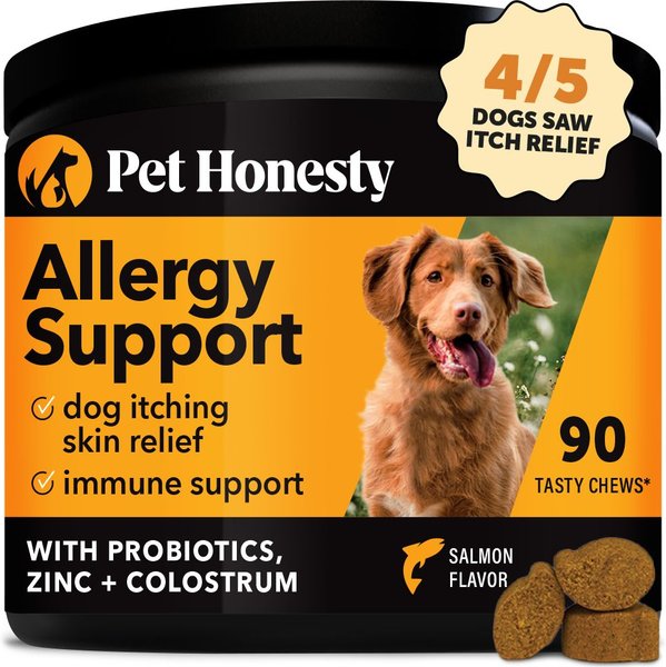 PETHONESTY Allergy Support Salmon Flavor Allergy Immune Itchy Skin Relief Supplement for Dogs 90 count Chewy