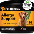 PetHonesty Allergy Support Salmon Flavored Soft Chews Allergy Supplement for Dogs, 90 count