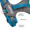 Show in main carousel: Kurgo Journey Air Polyester Reflective No Pull Dog Harness, Coastal Blue/Charcoal, X-Small: 12 to 18-in chest slide 4 of 11