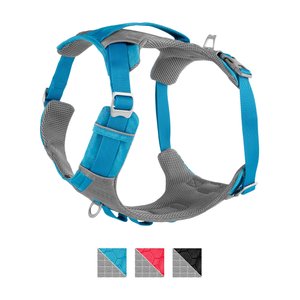 Kurgo Journey Air Polyester Reflective No Pull Dog Harness, Coastal Blue/Charcoal, X-Large: 28 to 44-in chest