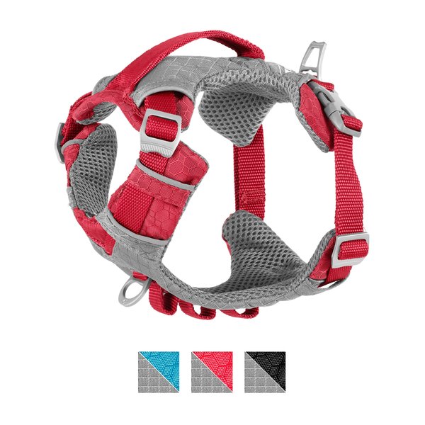 Kurgo Journey Air Polyester Reflective No Pull Dog Harness, Chili Red/Charcoal, X-Small: 12 to 18-in chest slide 1 of 9