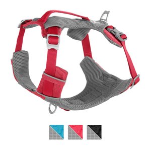Kurgo Journey Air Polyester Reflective No Pull Dog Harness, Chili Red/Charcoal, Medium: 18 to 28-in chest