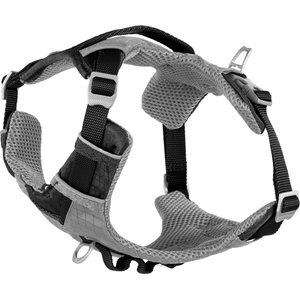Kurgo Journey Air Polyester Reflective No Pull Dog Harness, Black/Charcoal, Small: 16 to 22-in chest