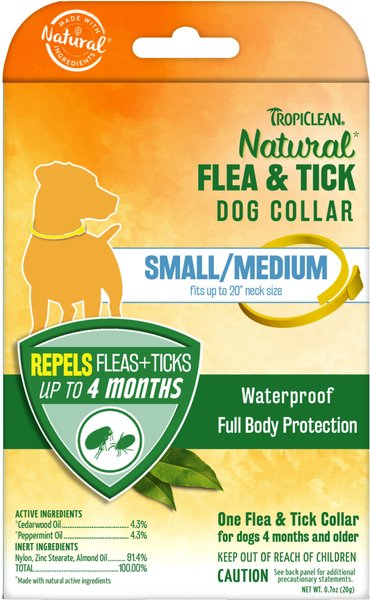 TropiClean Flea & Tick Collar for Dogs Small & Medium Breeds, 1 Collar (4-mos. supply) slide 1 of 8