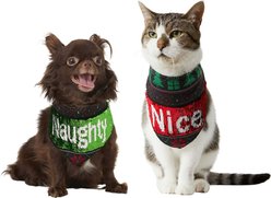 Frisco Flip Sequin Naughty/Nice Dog & Cat Bandana, X-Small/Small