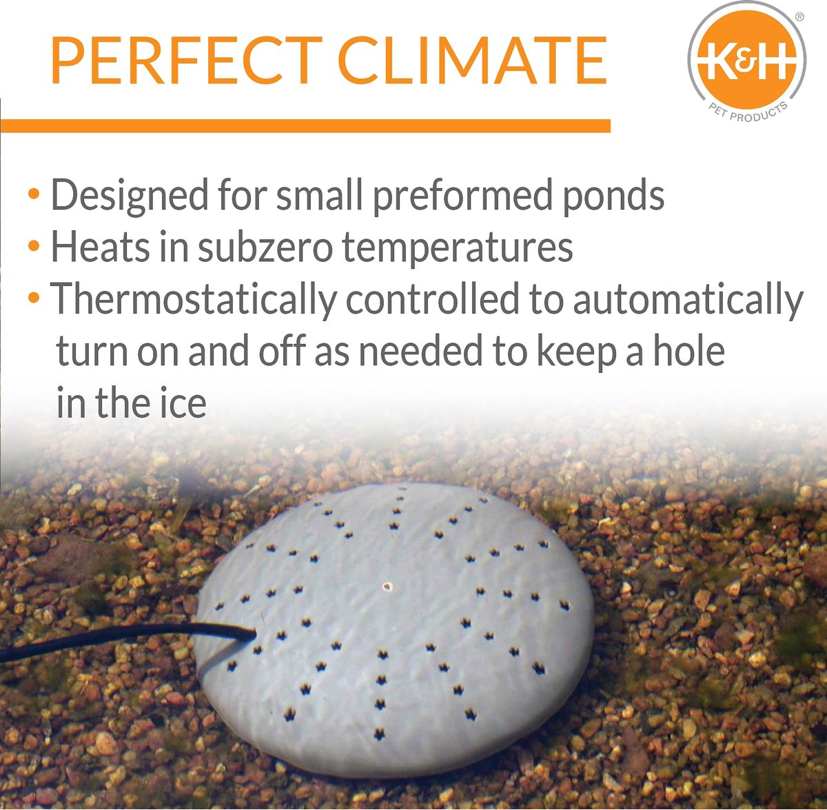 K&H Pet Products Thermo-Pond Perfect Climate Submersible Pond Deicer