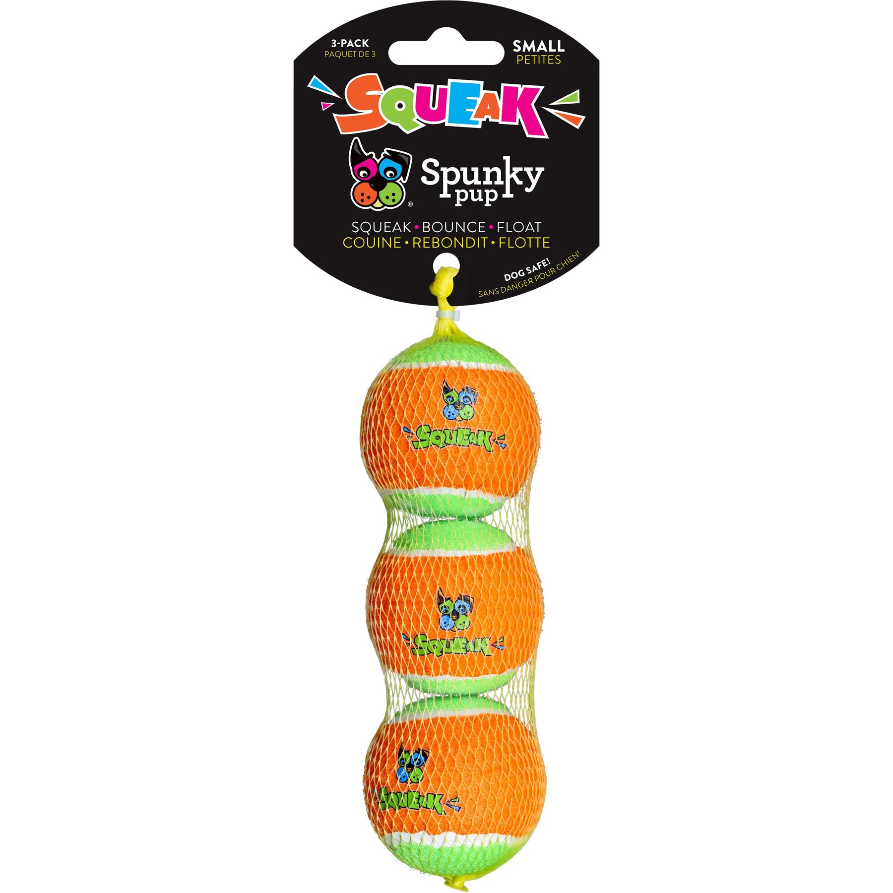 Spunky Pup Tennis Ball Squeaky Dog Ball Toy, Small