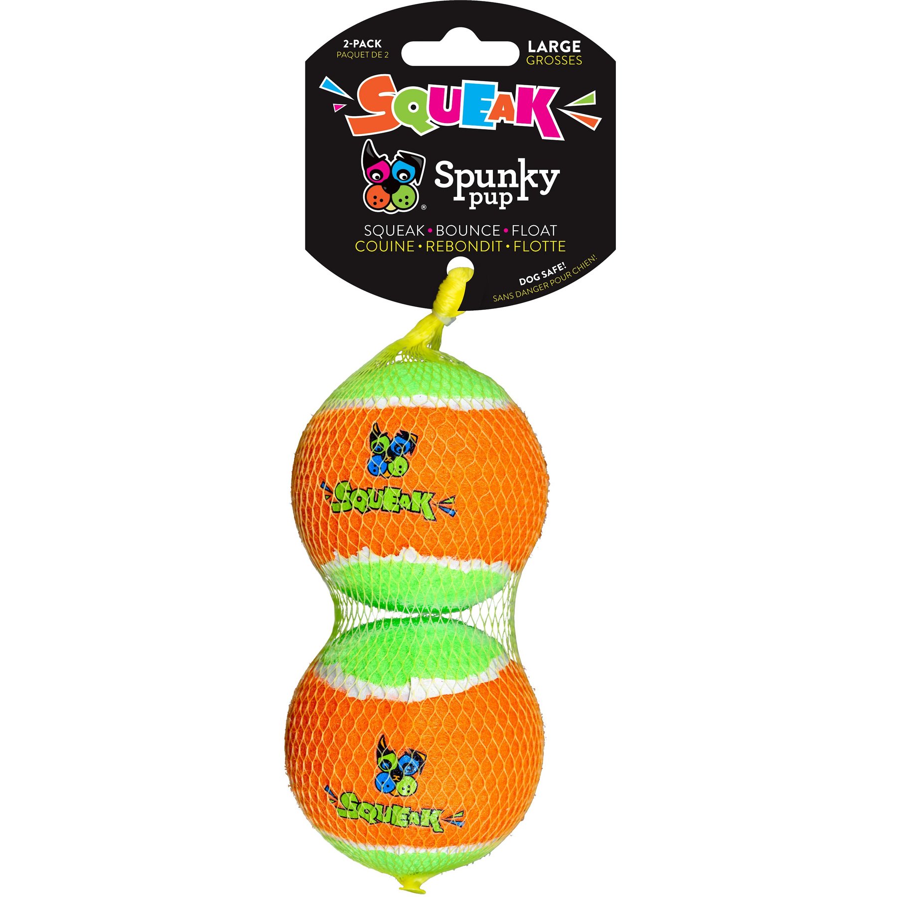 Spunky Pup Spunky Pup Tennis Ball Squeaky Dog Ball Toy, Large