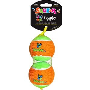 Spunky Pup Tennis Ball Squeaky Dog Ball Toy, Large