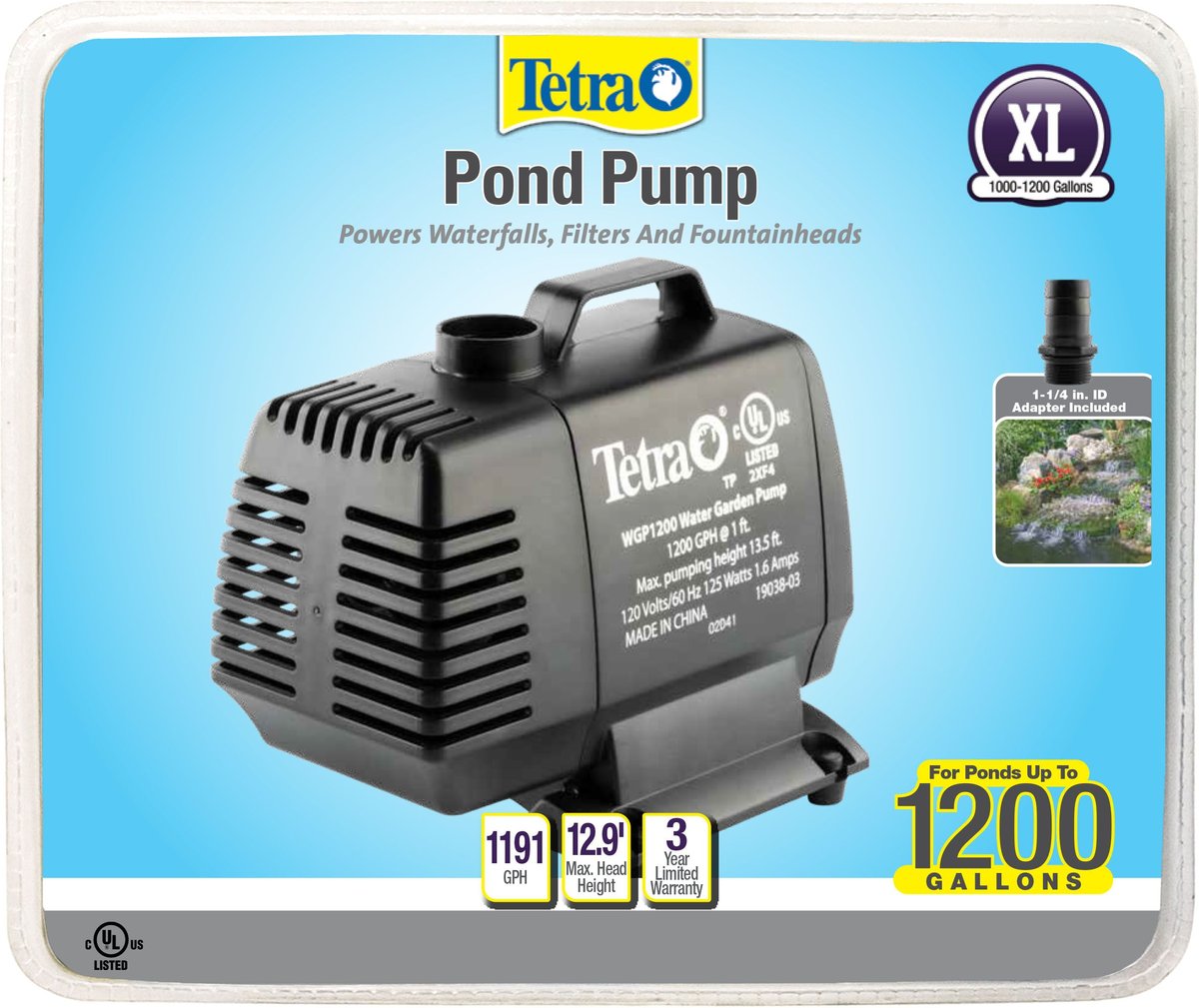 TETRA Water Garden Pond Pump, 1200gph