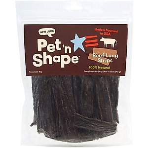 Pet 'n Shape Beef Lung Strips Dog Treats, 12-oz bag
