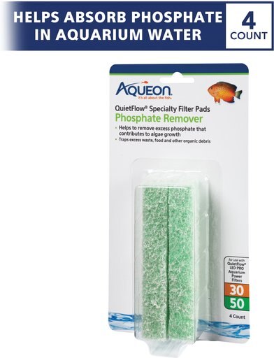 Aqueon QuietFlow 30/50 Phosphate Reducing Specialty Filter Pad, 4 count