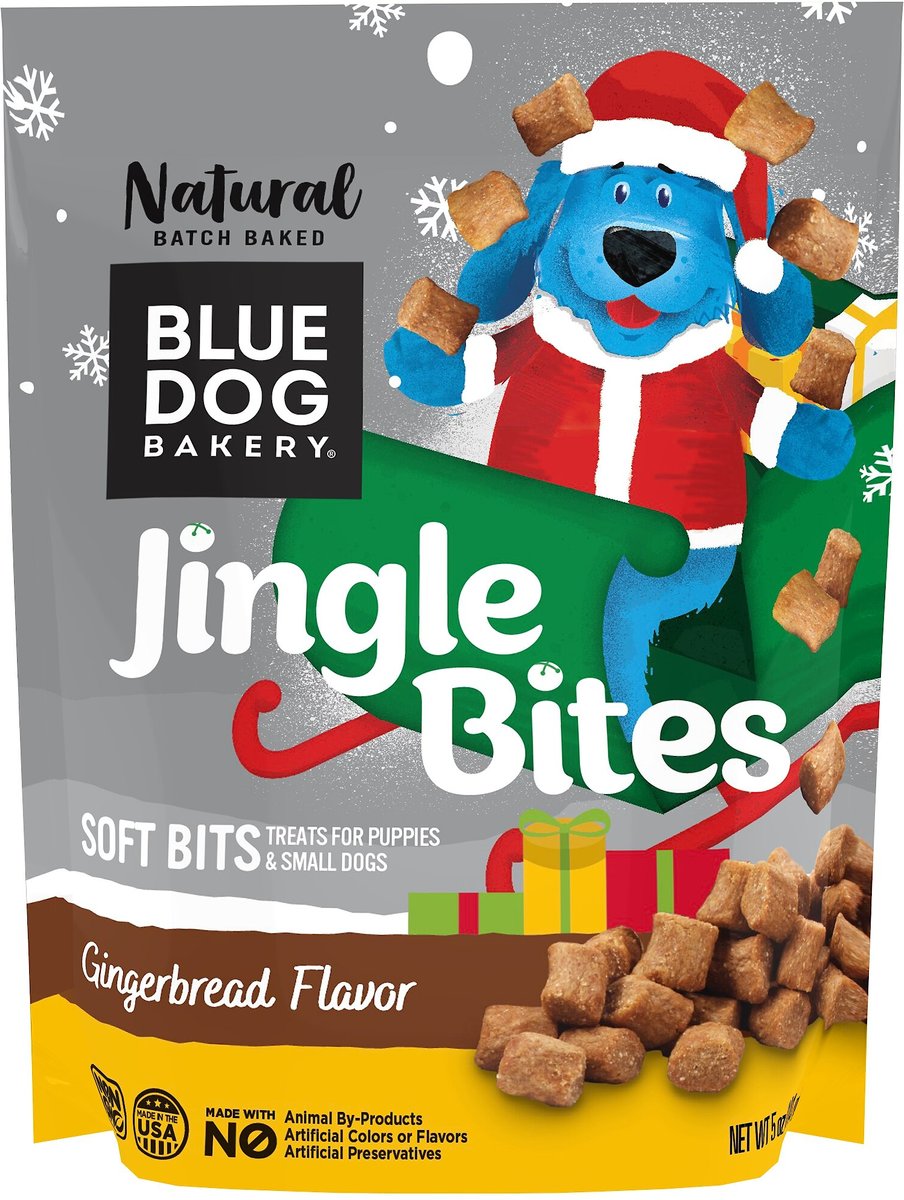 Blue Dog Bakery Jingle Bites Gingerbread Flavor Dog Treats, 5-oz bag