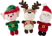 Frisco Holiday Santa's Helpers Plush Squeaky Dog Toy, 3 count, X-Small/Small