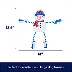 Frisco Holiday Snowman Plush with Rope Squeaky Dog Toy, Medium/Large slide 2 of 5