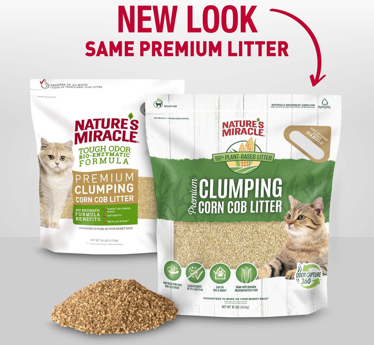 NATURE'S MIRACLE Premium Scented Clumping Corn Cat Litter, 10lb bag