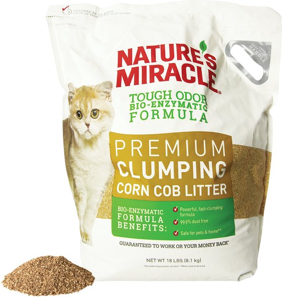 NATURE'S MIRACLE Premium Scented Clumping Corn Cat Litter, 18-lb bag ...