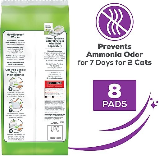 Tidy Cats Breeze Multi-Cat Strength Cat Pads, 8 count