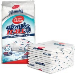 Simple Solution AbzorbITALL Pet Stain & Odor Absorbent Towels, 30 count