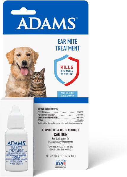 Adams Medication for Ear Mites for Dogs & Cats, 0.5-oz bottle slide 1 of 9