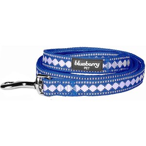 Blueberry Pet 3M Jacquard Nylon Reflective Dog Leash, Palace Blue, Small: 5-ft long, 5/8-in wide