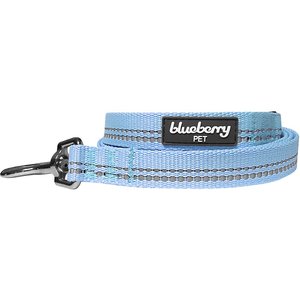 Blueberry Pet 3M Pastel Polyester Reflective Dog Leash, Baby Blue, Medium: 5-ft long, 3/4-in wide