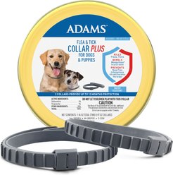 Adams Plus Flea & Tick Collar for Dogs & Puppies, 2 Collars (12-mos. supply)