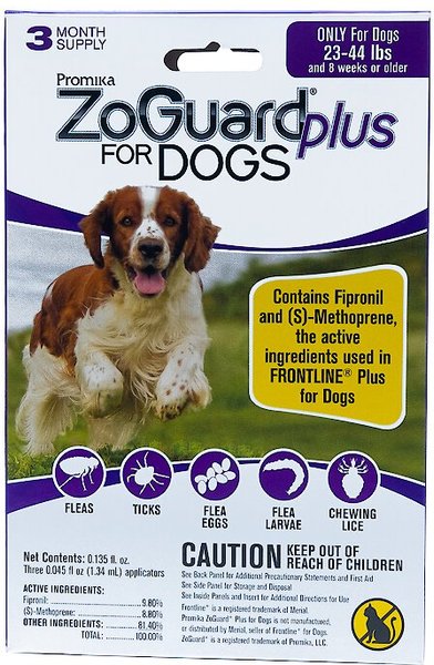 Discontinued - ZOGUARD Flea & Tick Spot Treatment for Dogs, 23-44 lbs ...