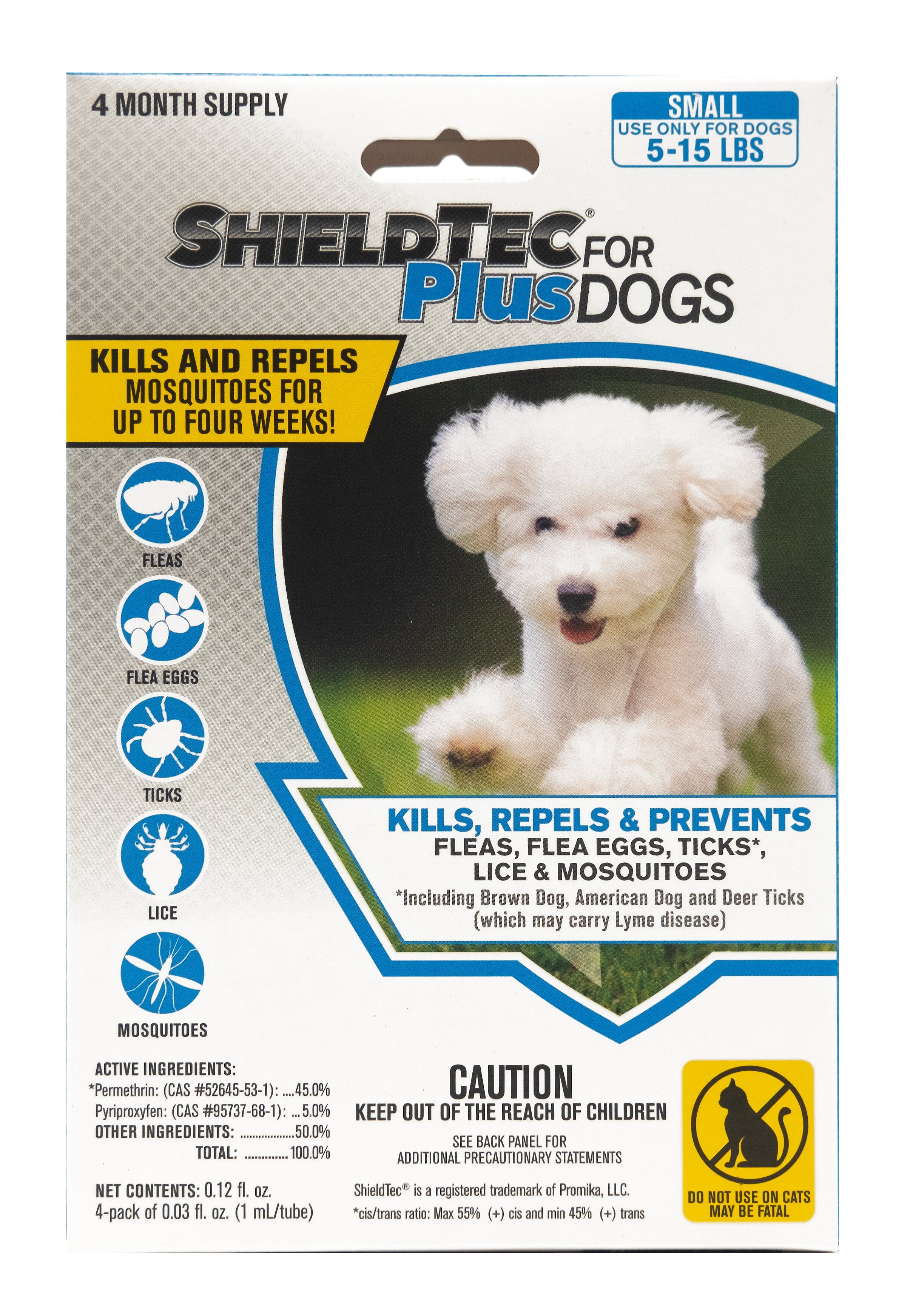 ShieldTec Plus Flea & Tick Spot Treatment for Dogs, 5-15 lbs