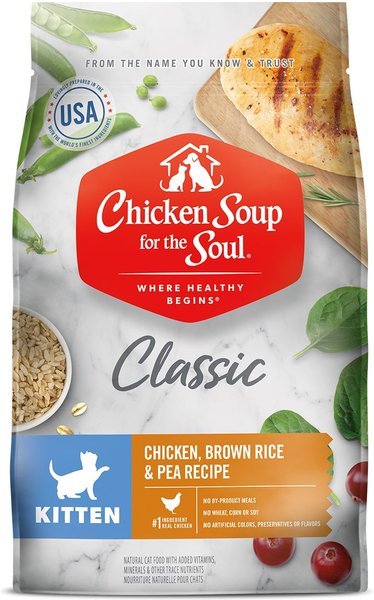Chicken Soup for the Soul Kitten Chicken, Brown Rice & Pea Recipe Dry Cat Food, 4.5-lb bag slide 1 of 9