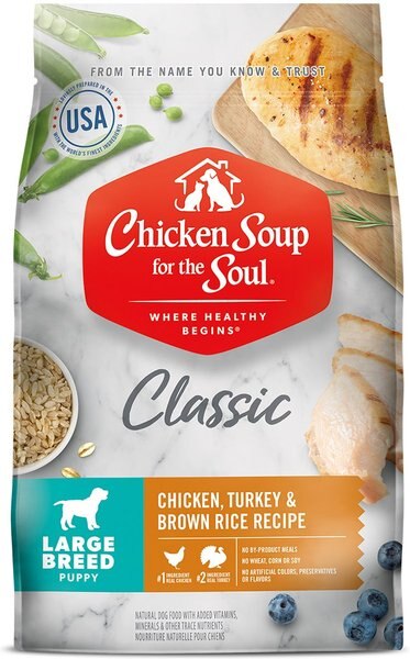 Chicken Soup for the Soul Large Breed Puppy Chicken, Turkey & Brown Rice Recipe Dry Dog Food, 13.5-lb bag slide 1 of 8