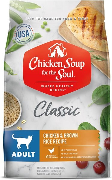Chicken Soup for the Soul Adult Chicken & Brown Rice Recipe Dry Cat Food, 4.5-lb bag slide 1 of 8