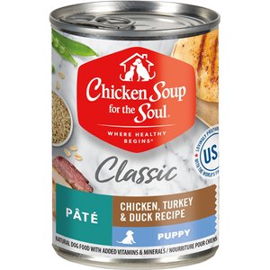 Chicken Soup for the Soul Puppy Pate Chicken, Turkey & Duck Recipe Canned Dog Food, 13-oz, case of 12
