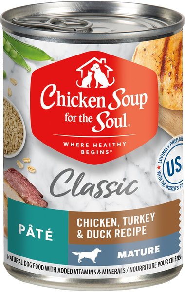 Chicken Soup for the Soul Mature Chicken, Turkey & Duck Recipe Canned Dog Food, 13-oz, case of 12