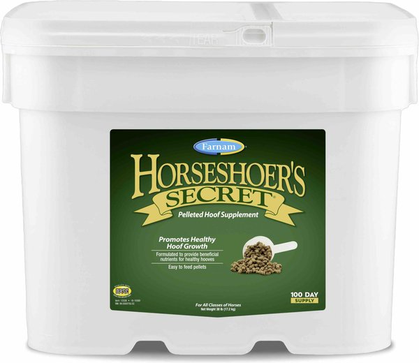 Farnam Horseshoer's Secret Hoof Health Hay Flavor Pellets Horse Supplement, 38-lb bucket slide 1 of 2