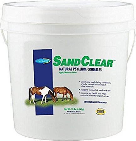 Farnam SandClear Natural Psyllium Fiber Crumbles Apple/Molasses Flavor Horse Supplement, 10-lb bucket slide 1 of 8
