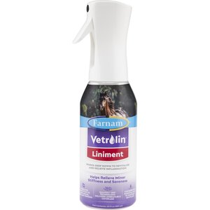 Farnam Vetrolin Sore Muscle & Joint Pain Relief Horse Liniment Spray, 20-oz bottle