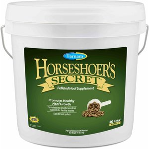 Farnam Horseshoer's Secret Hoof Health Hay Flavor Pellets Horse Supplement, 11-lb bucket