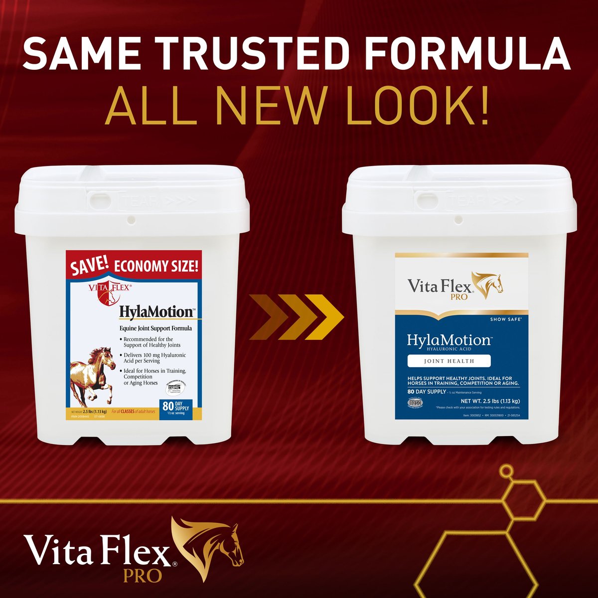 Vita Flex Pro Hylamotion Equine Joint Support Hay Flavor Powder Horse Supplement, 2.5-lb bucket
