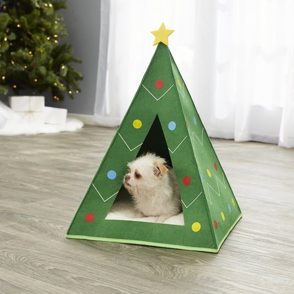 Frisco Holiday Dog & Cat Christmas Tree Cave Bed slide 1 of 7