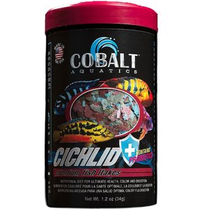 Cobalt Aquatics Cichlid Premium Flakes Fish Food, 1.2-oz jar