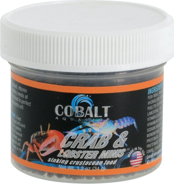Cobalt Aquatics Crab & Lobster Minis Fish Food, 1.2-oz jar slide 1 of 3