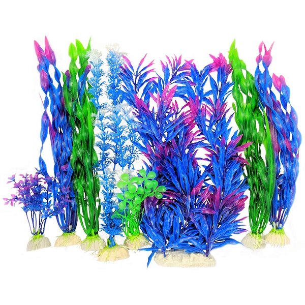 Big Selection Colourful Aquarium Vivarium Plants Artificial Fish Tank Decoration 