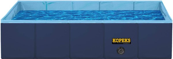 KOPEKS Outdoor Portable Rectangular Dog Swimming Pool, Blue, Medium slide 1 of 4