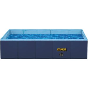 KOPEKS Outdoor Portable Rectangular Dog Swimming Pool, Blue, Medium